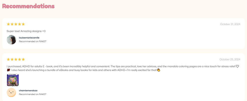 Recommendations from RaketPh